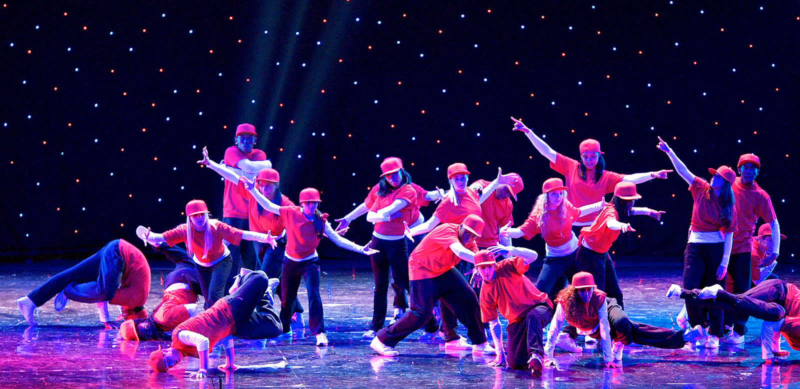 UK contemporary street dance performance on stage